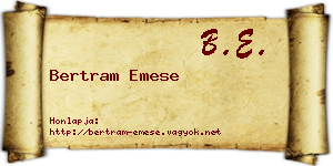 Bertram Emese névjegykártya